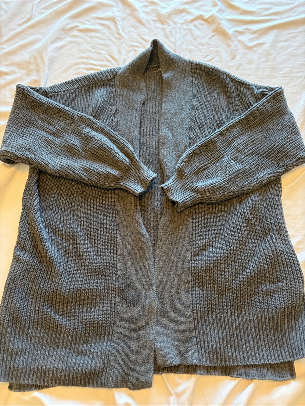 Universal Thread Gray Ribbed Open-Front Knit Cardigan